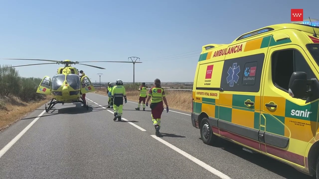 Salida de vía de motorista en Torrejón de Velasco