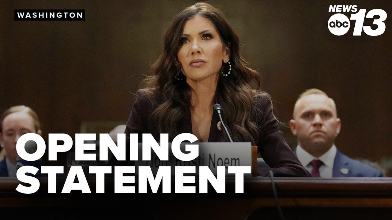 Homeland Security Sec. Kristi Noem delivers opening statement before the Senate Judiciary Committee