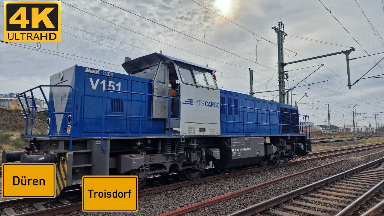 【4K】 Führerstandsmitfahrt Düren BF  nach Troisdorf über Horem, Ehrenfeld ,   Köln HBF