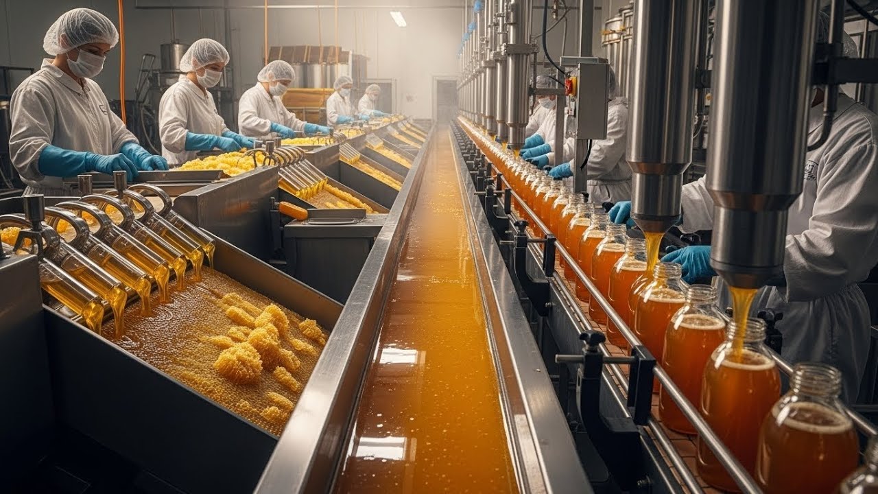 How Honey Is Made in Factories | From Beehive to Bottle