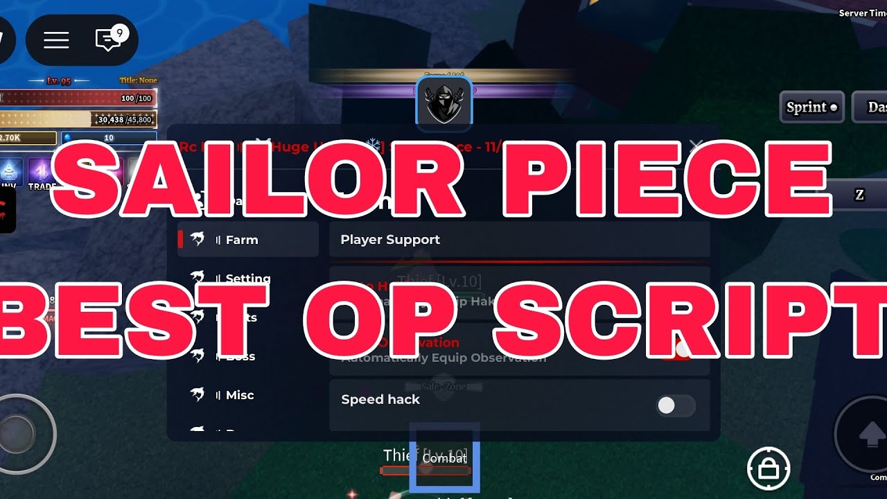 Sailor piece Best OP keyless script | ROBLOX MOBILE | Auto farm, Auto dungeon, Dupe, and much more