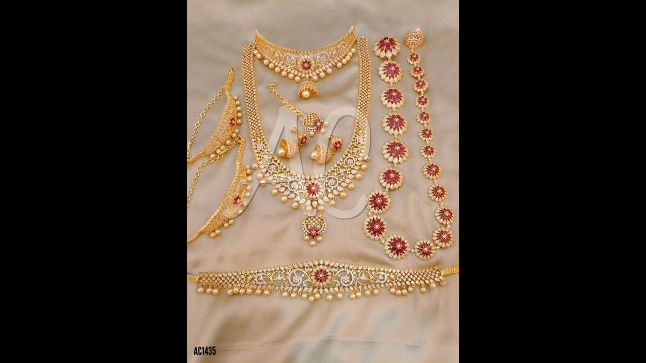 Full Bridal Sets/Diamond/Ruby Stone Brdal jewellery/Heavy Wedding Jewellery
