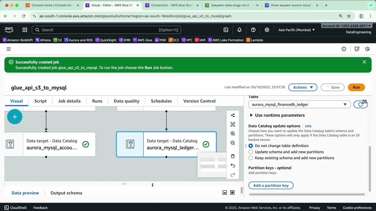 9. AWS Glue Batch &mdash; ПРАКТИЧЕСКОЕ ПРАКТИЧЕСКОЕ ОБУЧЕНИЕ: API Glue &mdash; загрузка таблицы MySQL из файл...
