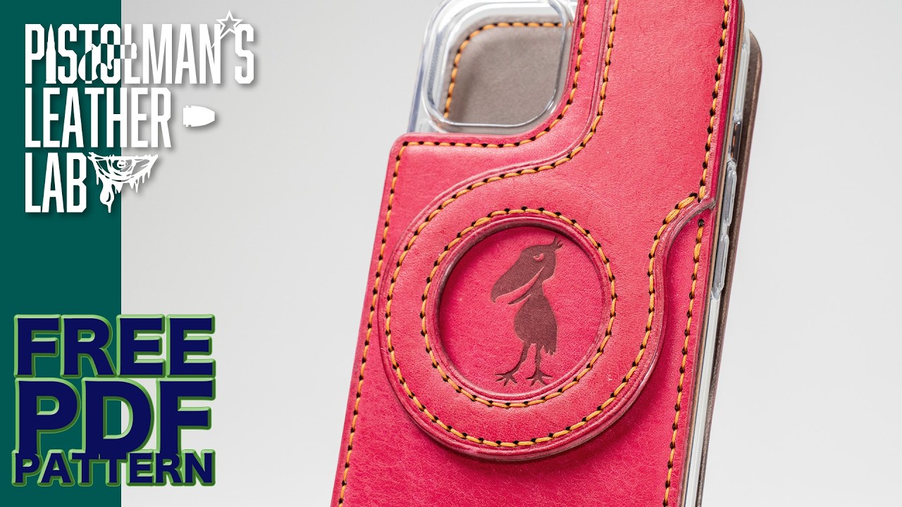 【FREE Pattern】縦開きスマホカバー／Vertical Flip Phone Cover-Part 1【Leather Craft Tutorial】#iphone #case