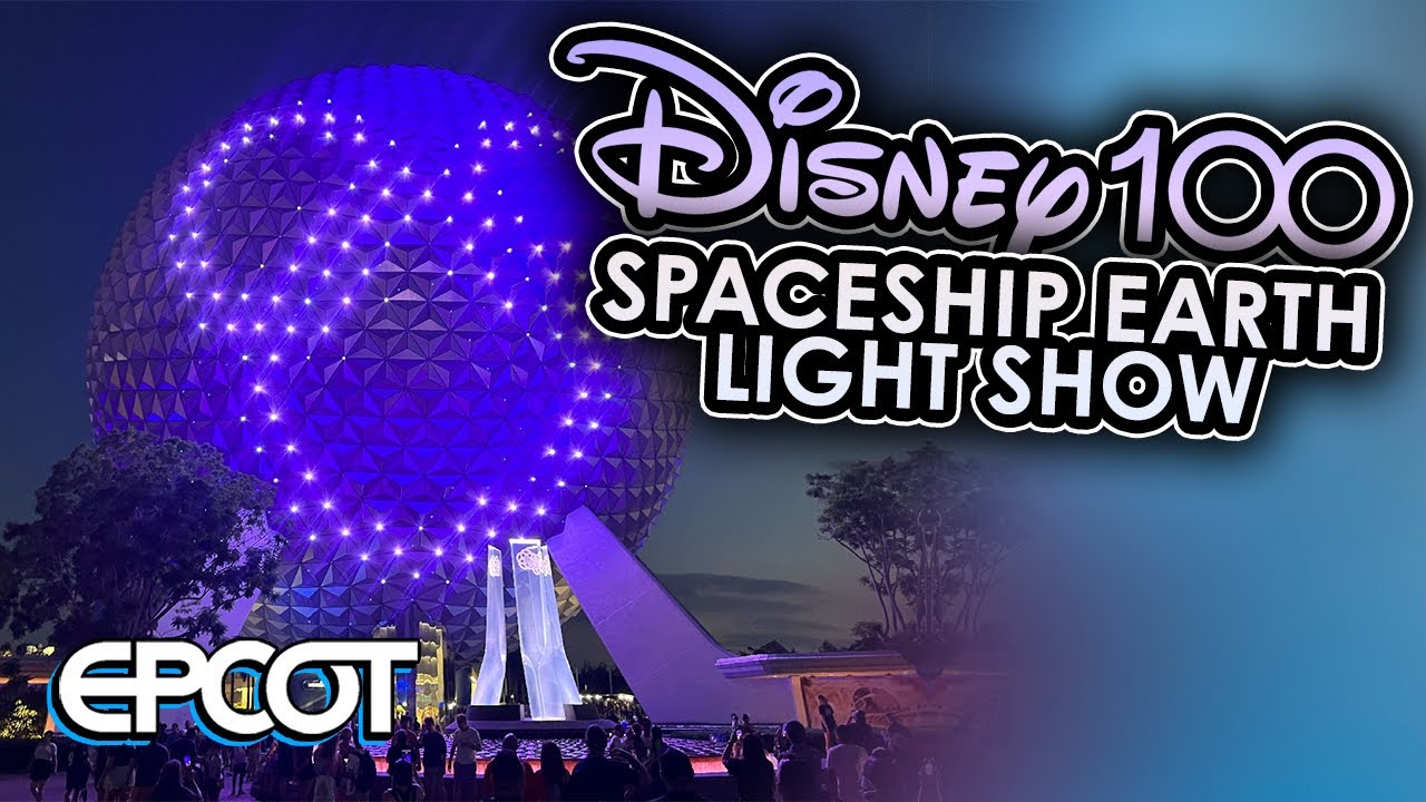 Special Disney100 Light Show on Spaceship Earth at EPCOT