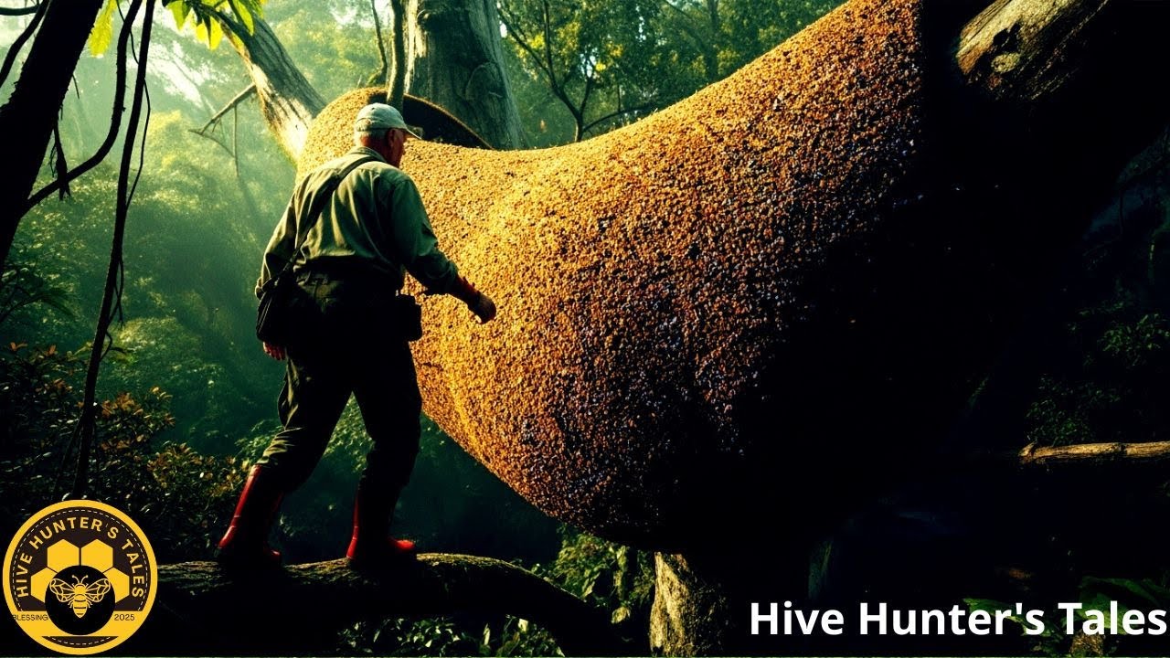 Alone, facing millions of aggressive bees | Harvesting giant wild honey