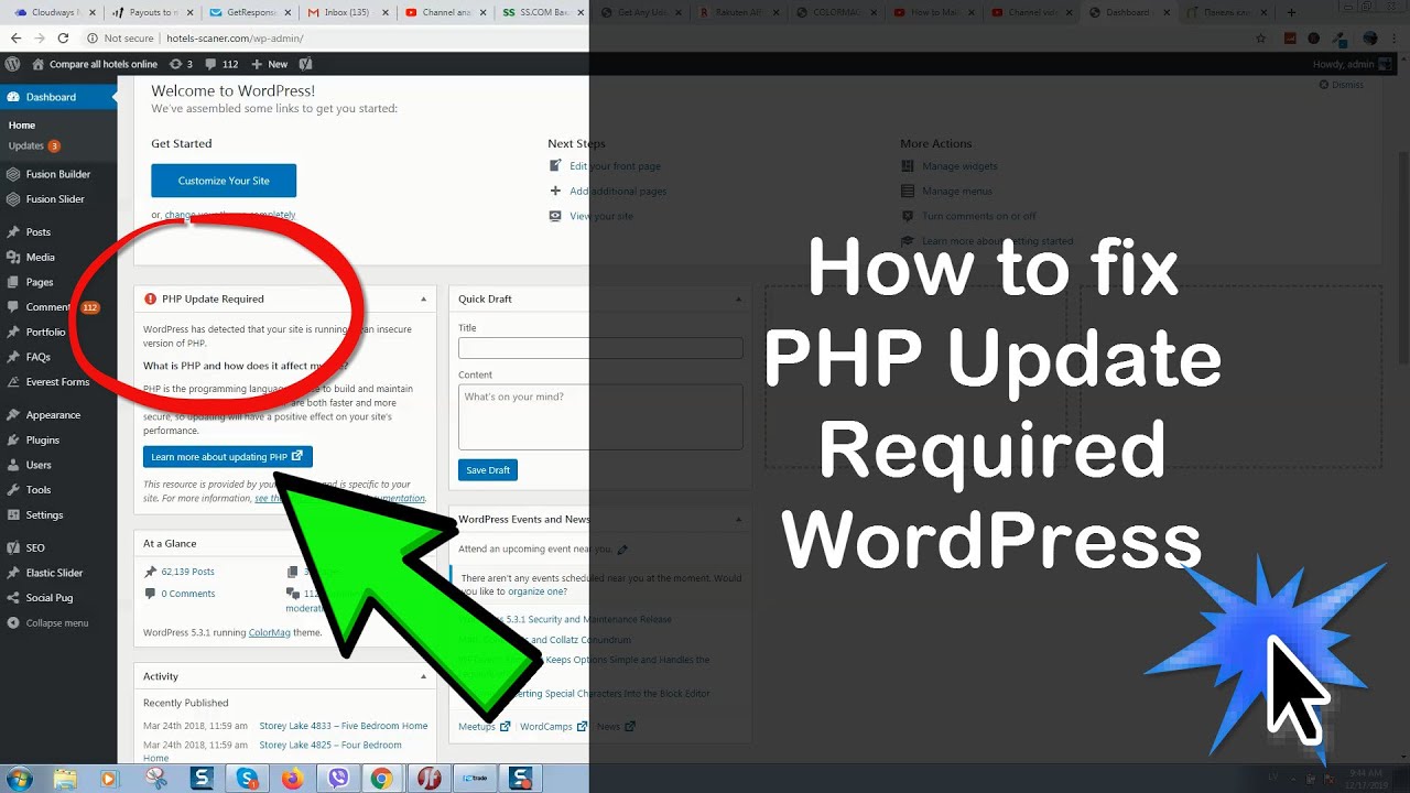 How to fix php update required wordpress