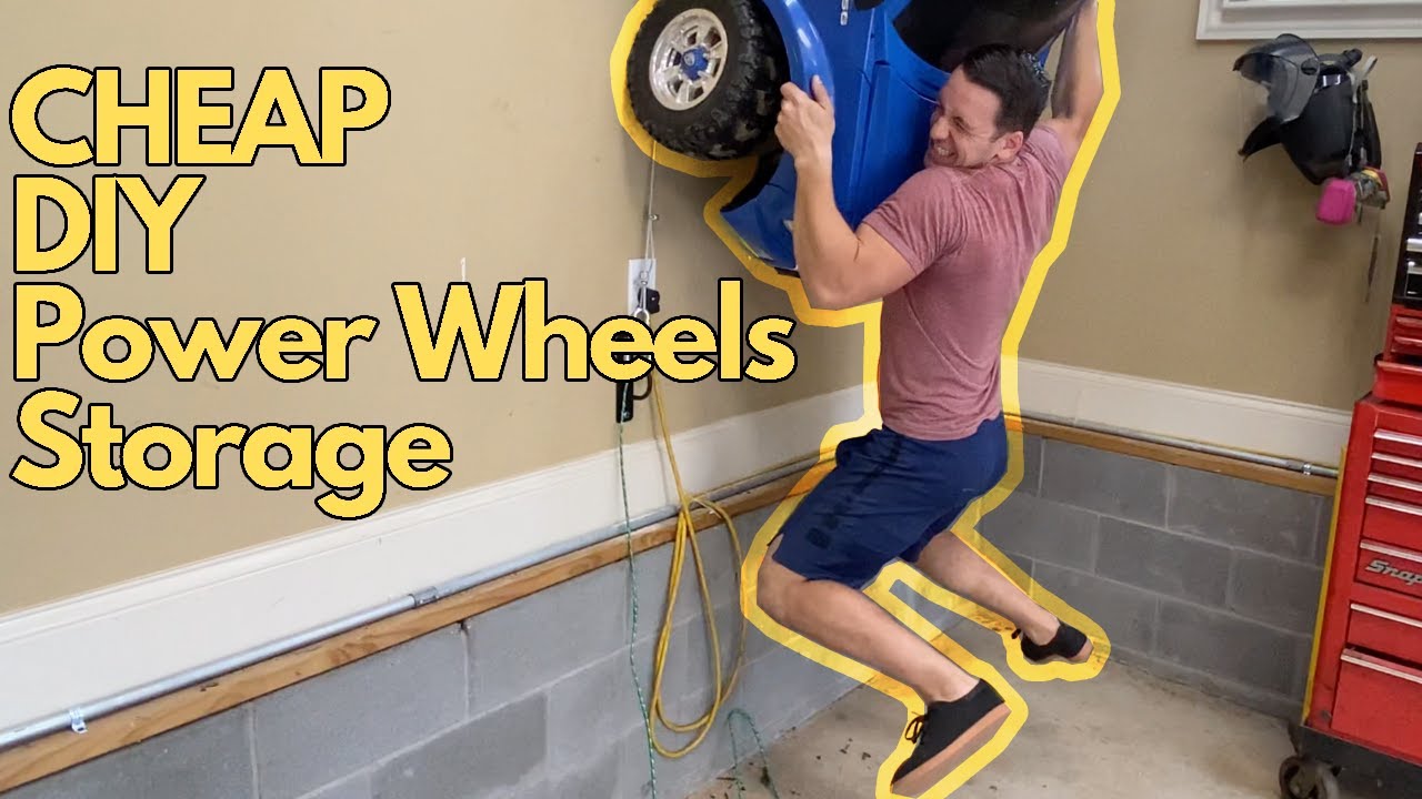 Cheap DIY Power Wheels Storage