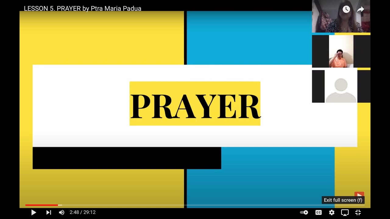 LESSON 5.  PRAYER by Ptra Maria Padua