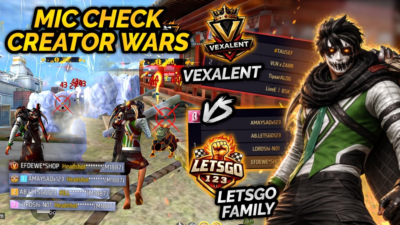 MIC CHECK PENENTUAN OFFLINE LETSGO FAMILY Vs VEXALENT CREATOR WARS