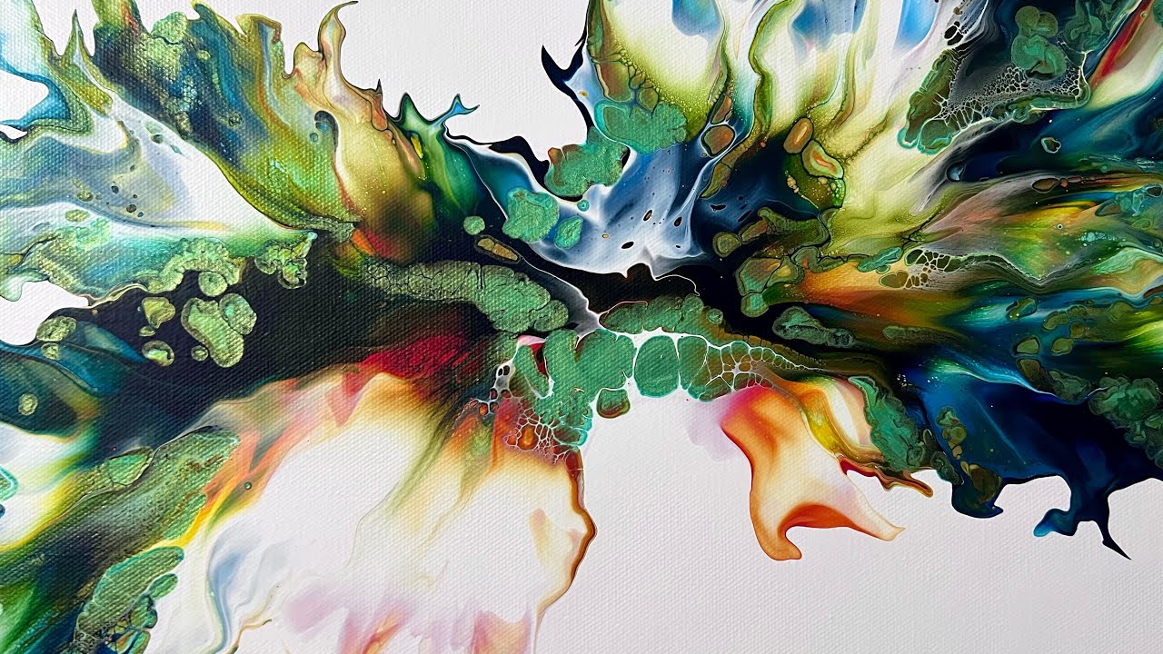 Fall color inspired Dutch Pour Painting