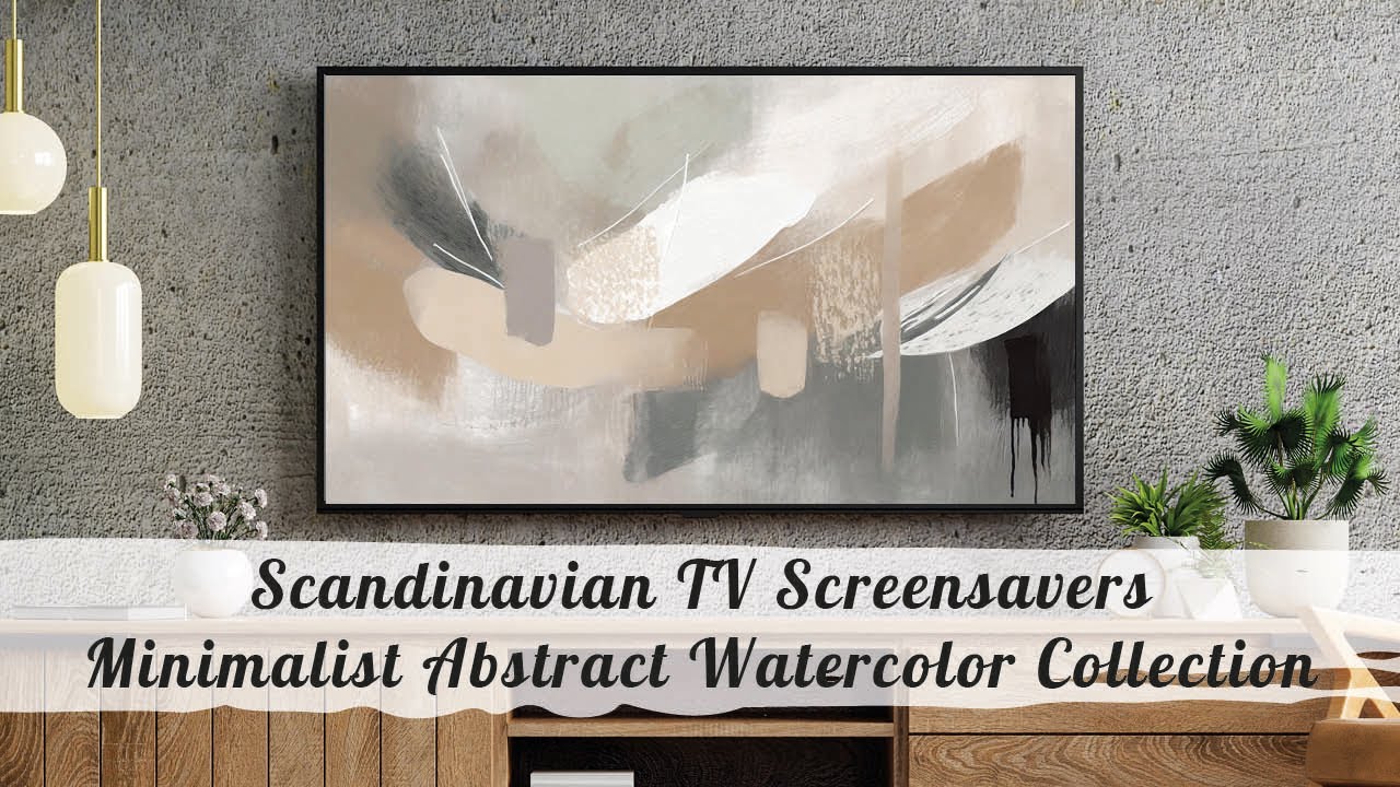 Minimalist Abstract Watercolor Collection | Screensavers for your TV | 3 images in HD | No music