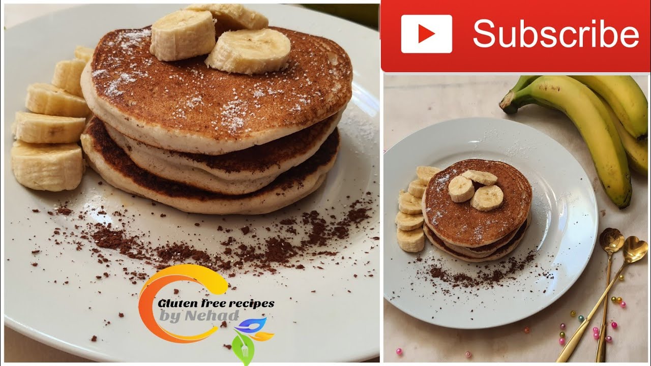 بانكيك خالى من الجلوتين بدقيق الارز خالى بيض  gluten free corn free egg free pancakes