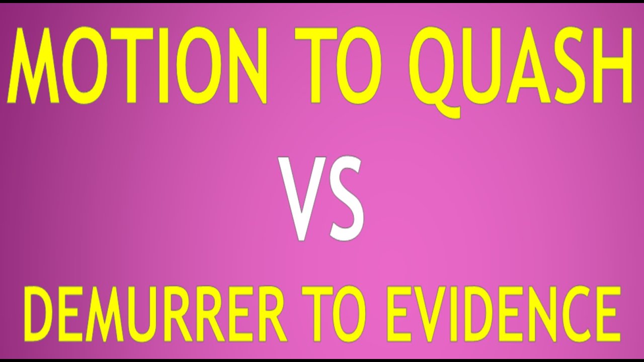 Motion to Quash (Simplehan Lang ang discussion)