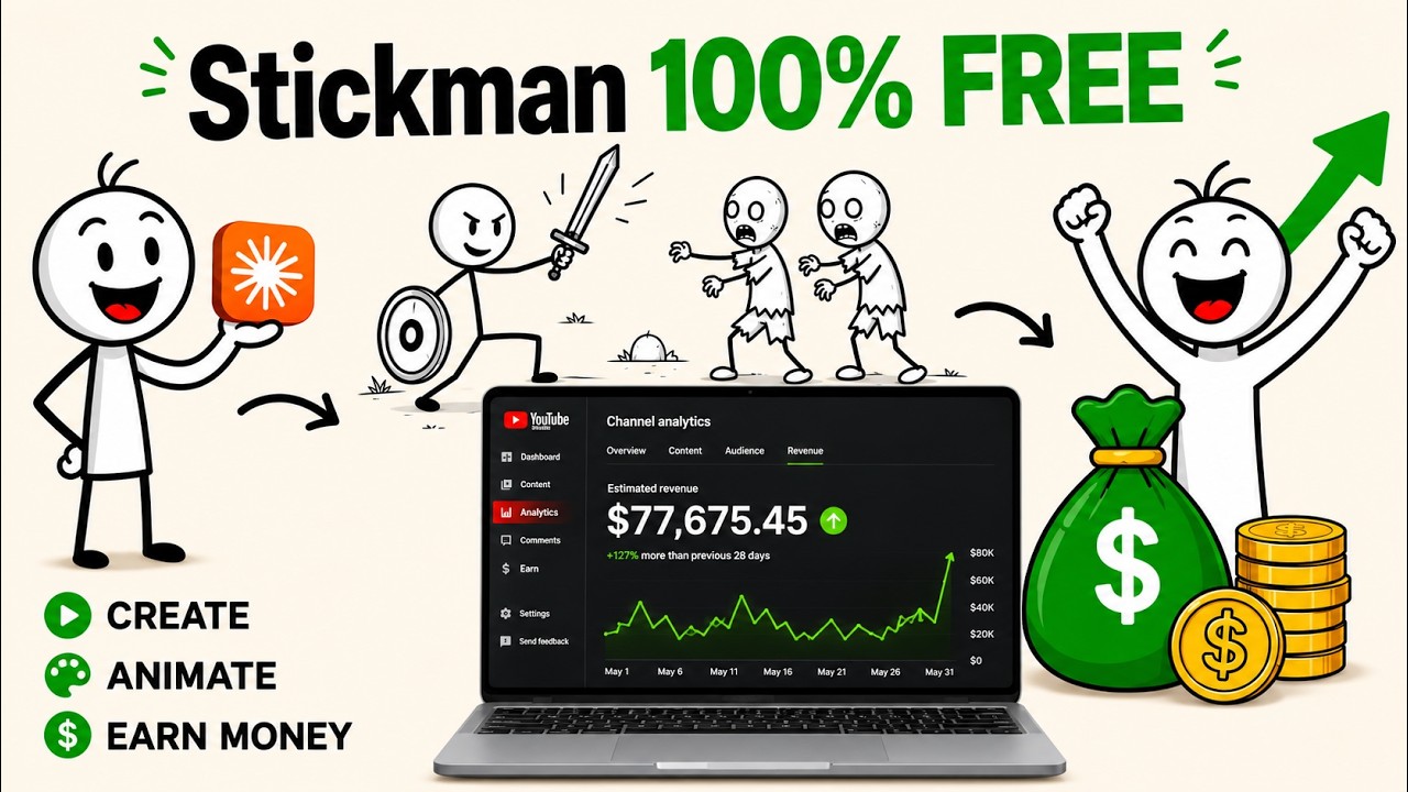 How To Create Stickman Animation Video using ai (100% Free)