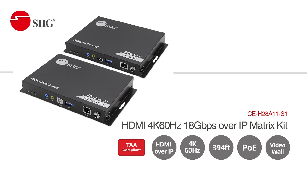 CE H28A11 S1 HDMI 4K60Hz 18Gbps over IP Matrix Kit