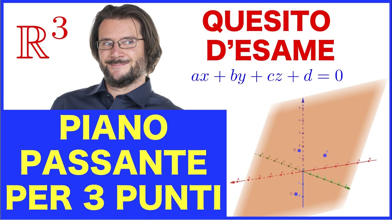 Piano passante per tre punti, quesito 9 sessione straordinaria 2016