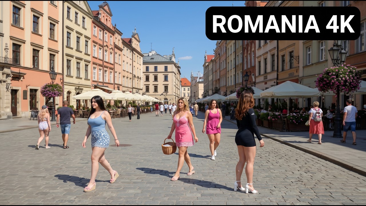 Romania 4K Walking Tour 🇷🇴 | Medieval Streets & Authentic Street Sounds