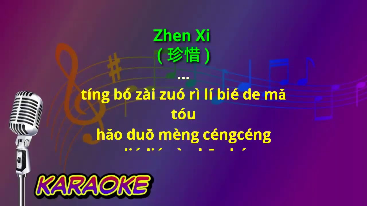 Zhen Xi (珍惜) - male - karaoke no vokal (alex su) cover to lyrics pinyin