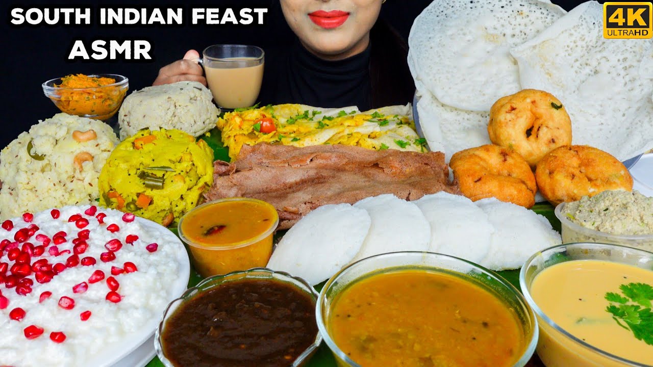 Masala Dosa,Ragi Dosa,Ghee Pongal,Idli Vada,Curd Rice,Hot Tea  SOUTH INDIAN FOOD ASMR Eating Video