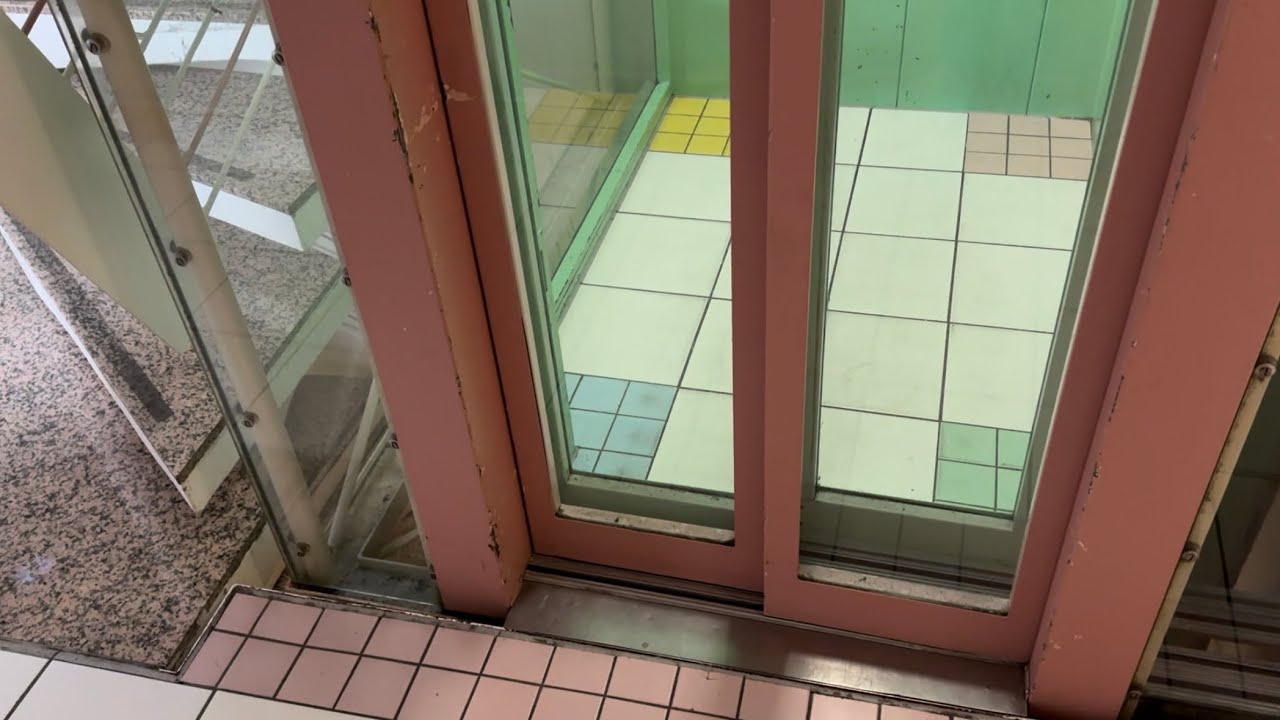 Original 1990 Stricker hydraulic glass Elevator at office building, Ludwigsburg