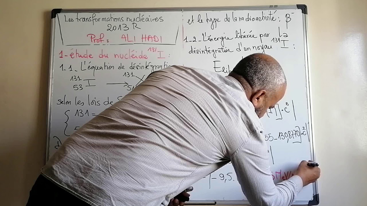 La correction de la physique nucléaire de N 2013 R (le résultat de la dernière question t=16 jours)