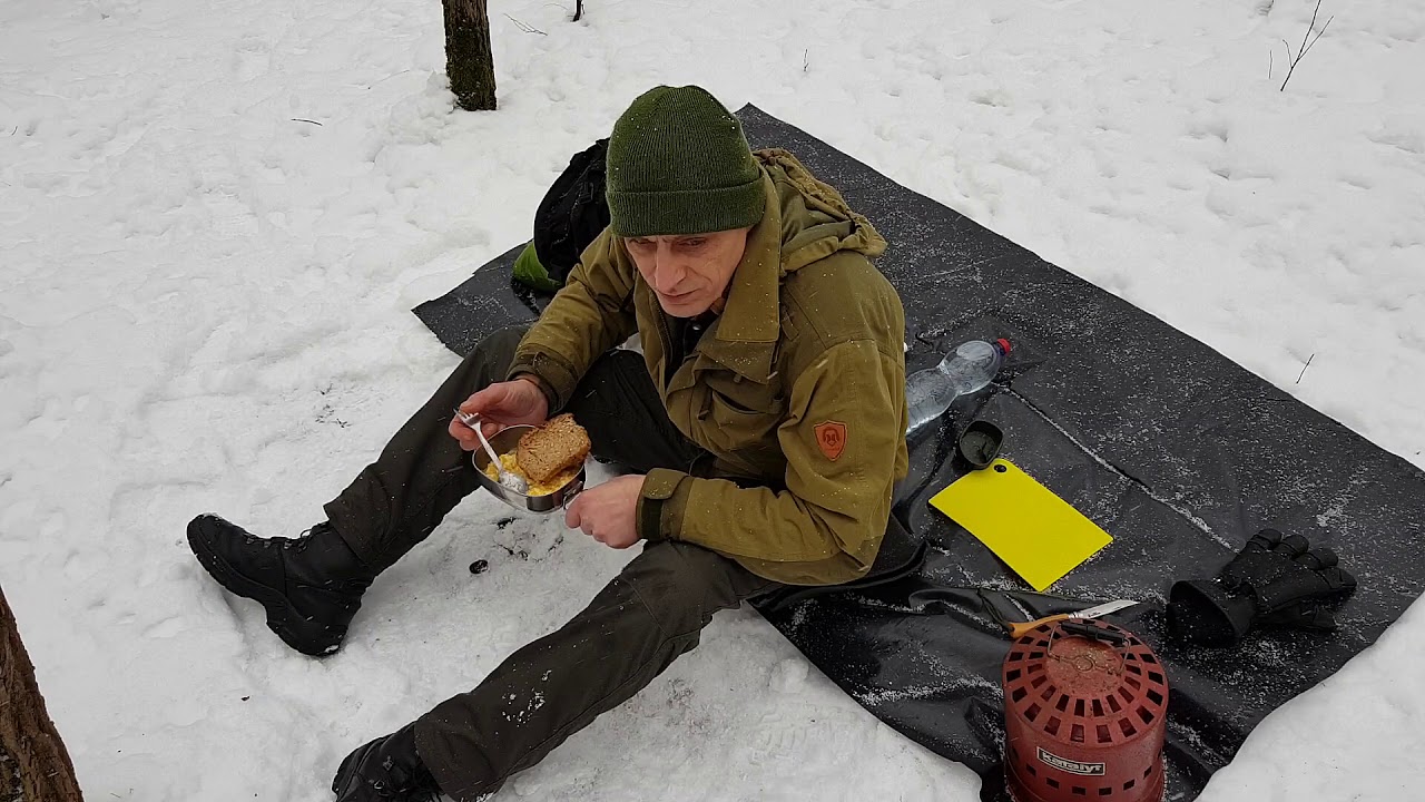 Zimowy biwak i test ogrzewacza KATALYT. Winter Bushcraft and catalytic heater test.