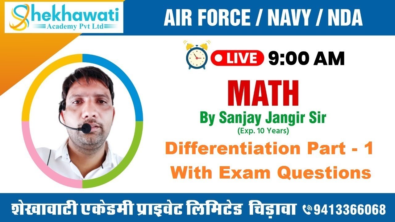 Differentiation  With Exam Question || Navy || Airforce || NDA || Shekhawati  Academy Pvt Ltd