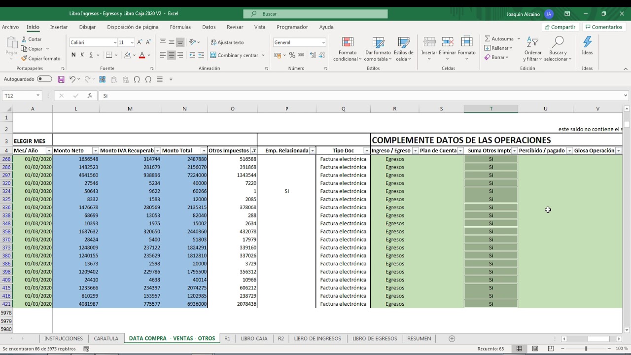 Tutorial Libro Caja  y Libro de  Ingresos y Egresos (ex 14 ter) con datos RCV planillascontables.cl