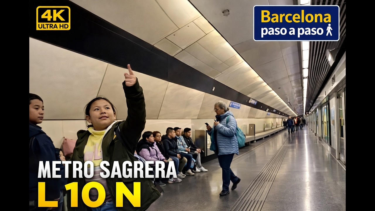 Metro Sagrera  L 10 N | Barcelona en metro | Paseos por Barcelona 4K | España