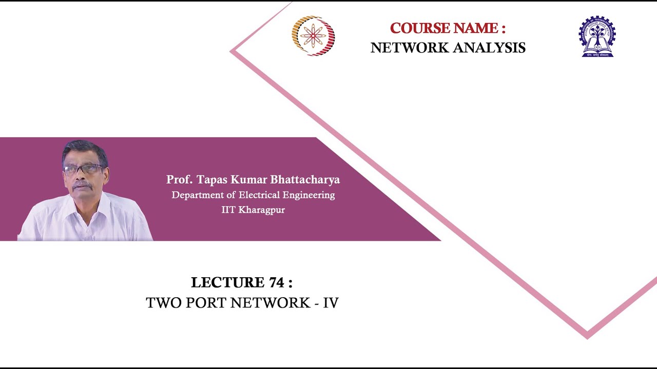 Lecture 74: Two Port Network - IV