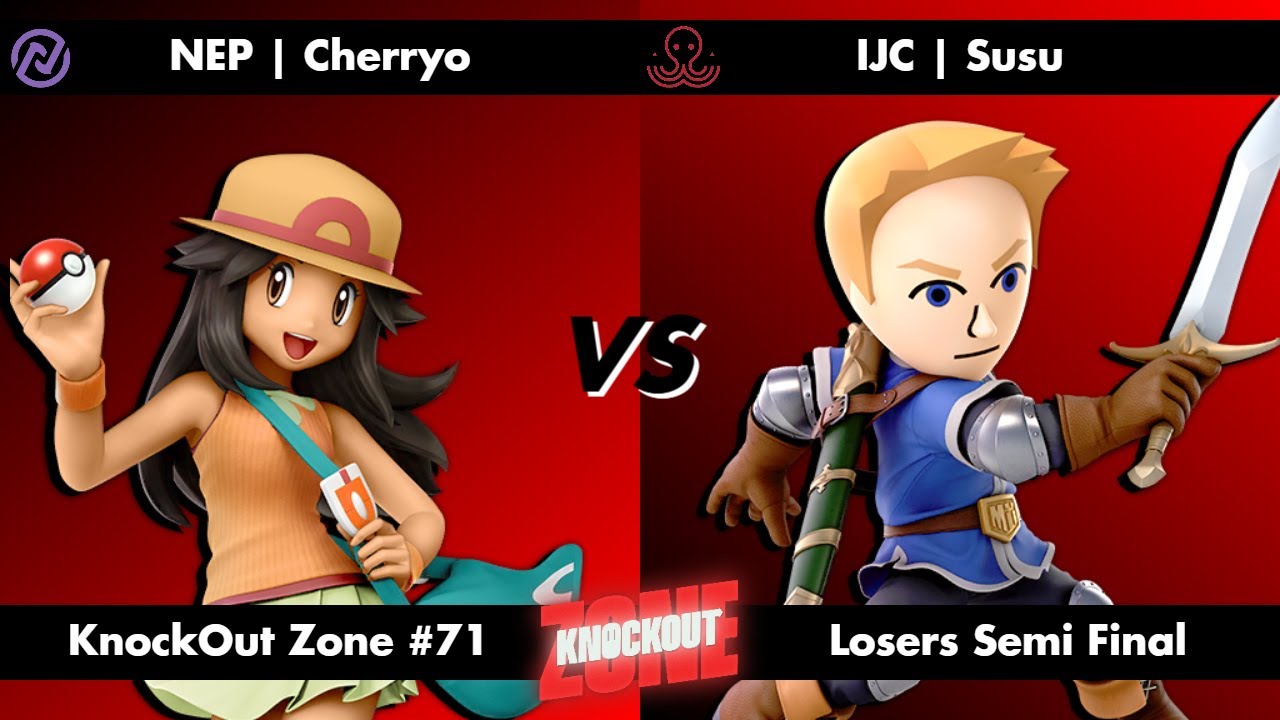 KnockOut Zone #71 - SSBU Losers Semi Final - Cherryo (Pokémon Trainer) vs Susu (Mii Swordfighter)