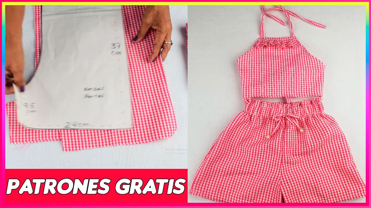 DIY Cómo hacer conjunto short y blusa para niñas paso a paso.