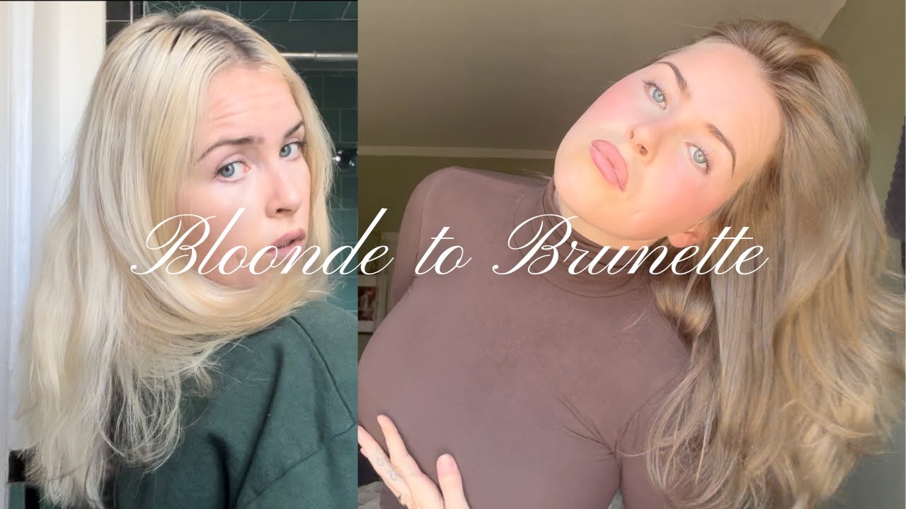 blonde to ash brunette 🤎 wella 7A