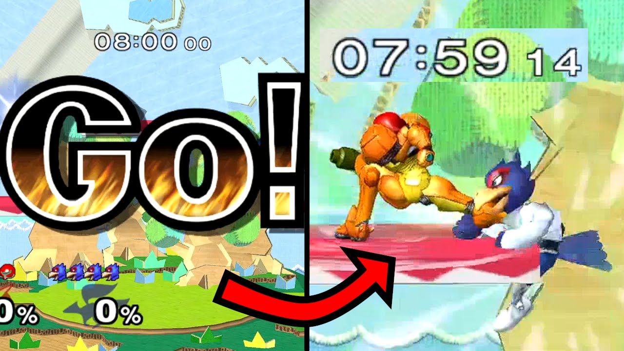 Six Minutes of Samus 0-Deaths with Down Smash at the Very Beginning of the Game