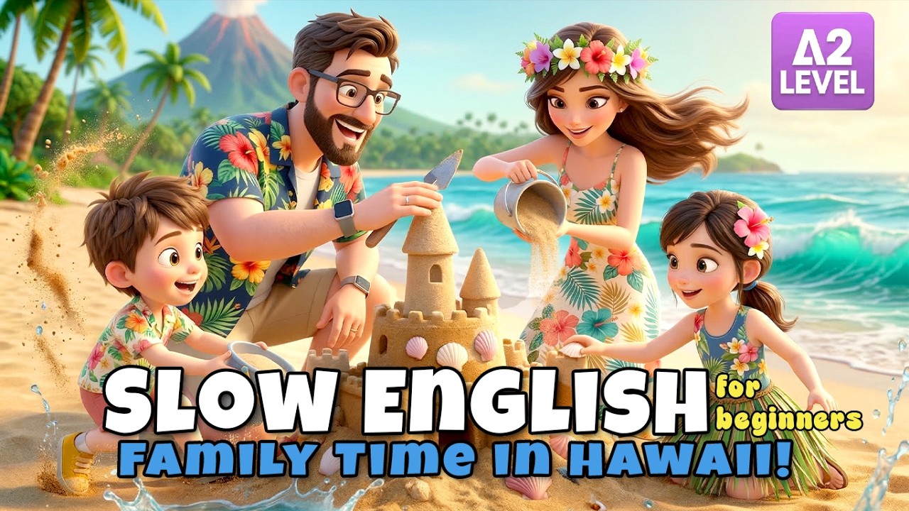 Family Travel To Hawaii | Easy English Listening Story For Beginners (A1 - A2 Level)