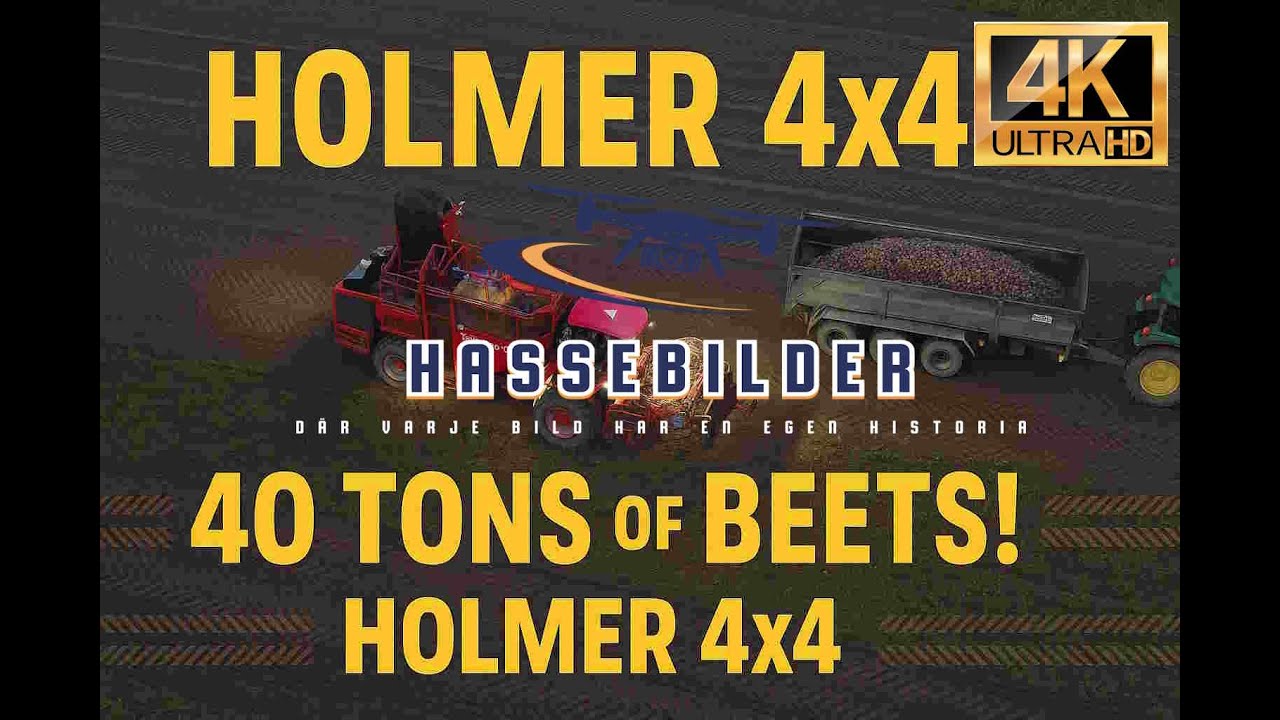 Holmer 4x4 i arbete – sockerbetsskörd i Skabenäs | 4K