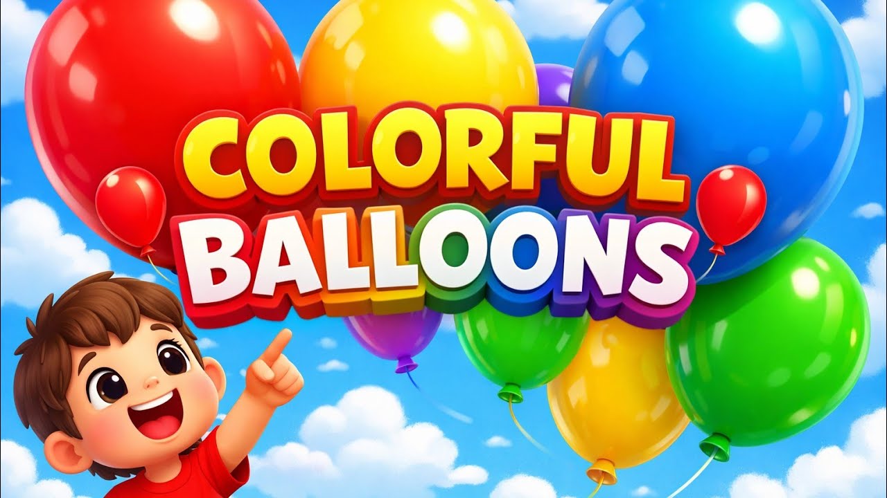 Colorful Balloons in the Sky 🎈 | Fun Kids Rhyme | 3D Animation Song