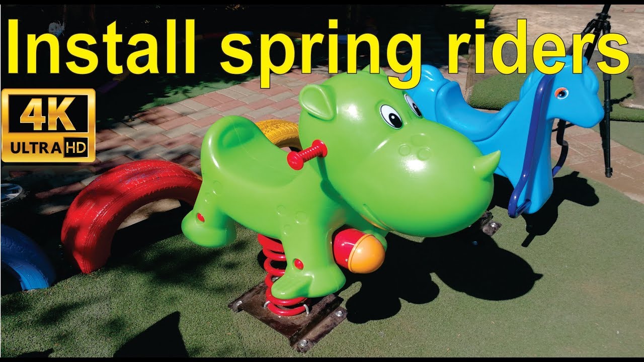 How to install a spring rider outdoor play equipment.