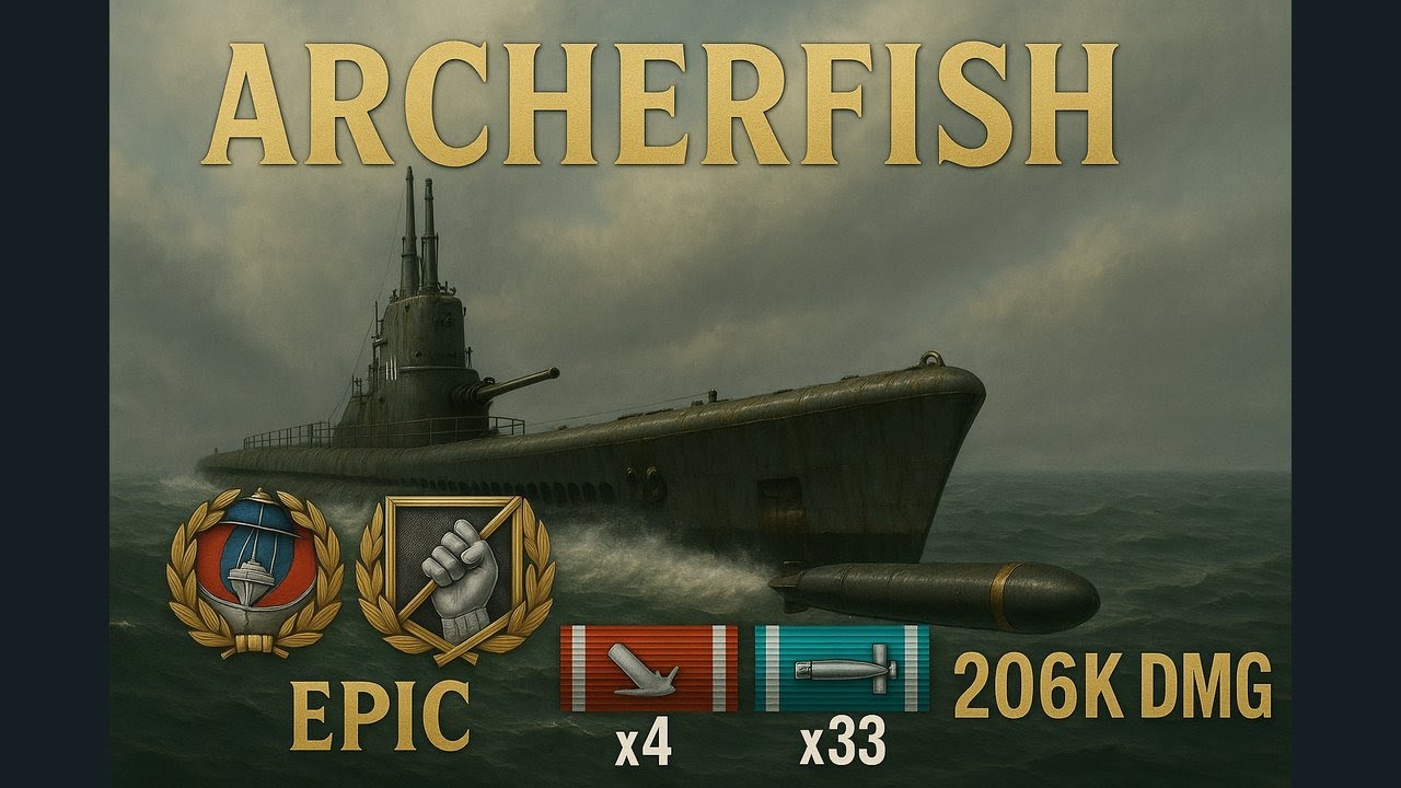 World of Warsihps - Archerfish Submarine - 206K DMG