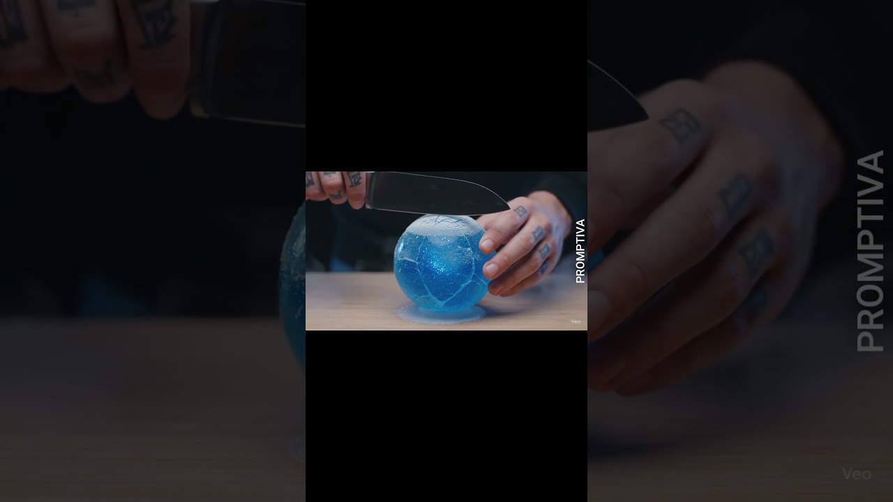 Slicing a Frozen Glacier Orb ❄️ | Realistic ASMR Cutting #asmr #oddlysatisfying