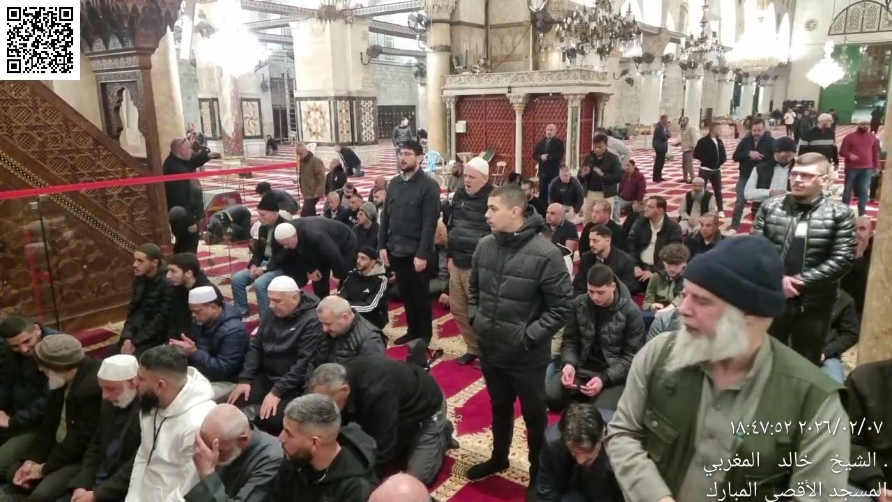 06 - أذان وصلاة العشاء من المسجد الأقصى المبارك - السبت 19 شعبان (8) 1447 - 7 شباط (2) 2026م