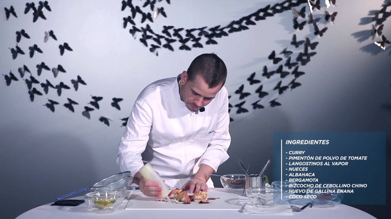 Video-receta de David Muñoz, Langostinos con coco