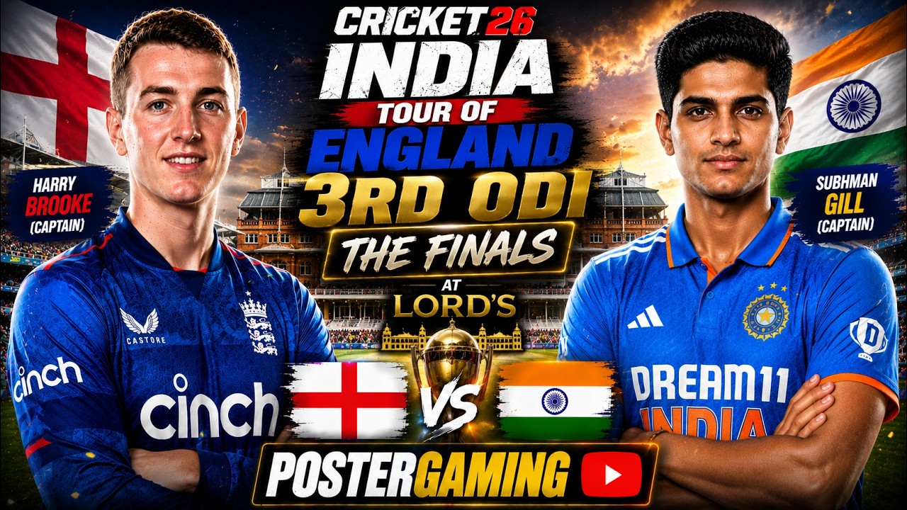 India vs England Live Match | IND vs ENG 3rd ODI Live | Cricket 26 Game | Poster Gaming #IND #ENG