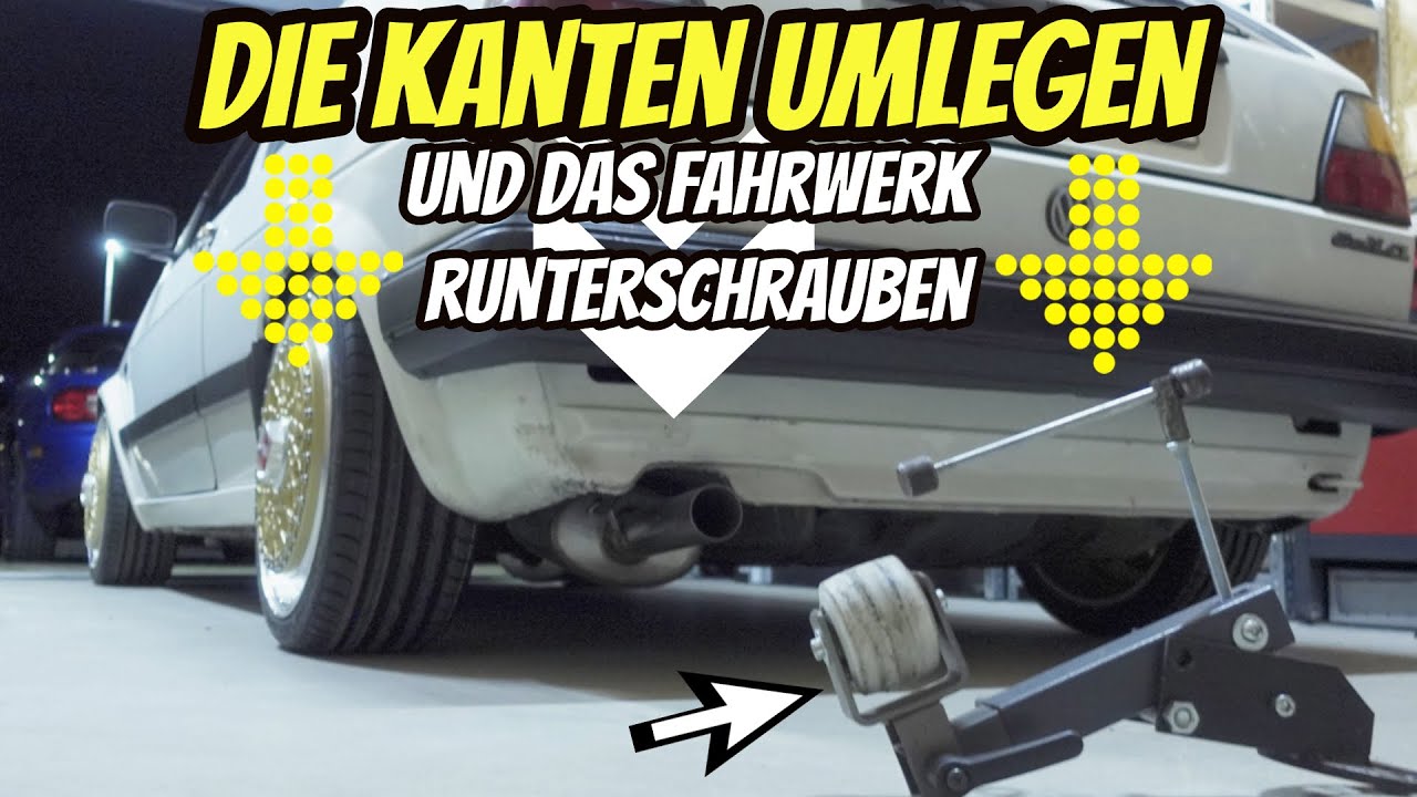 Die Golf 2 Kotflügel bördeln und das Fahrwerk runterschrauben