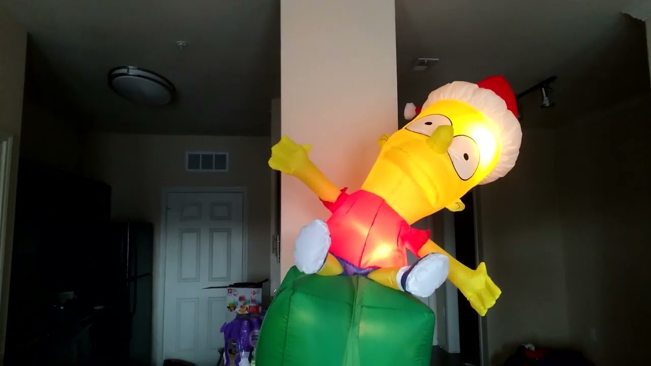 Gemmy Airblown Inflatable Christmas Bart Simpson On Presents (The Simpsons)