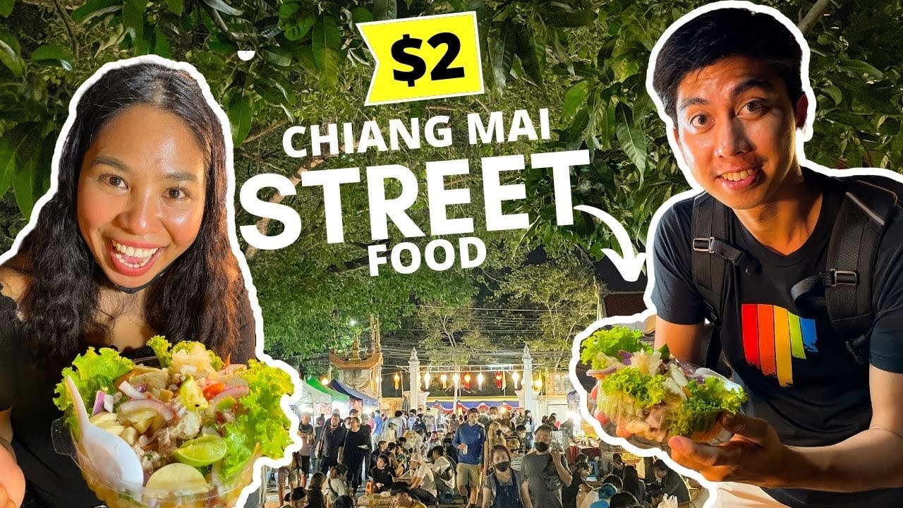 Chiang Mai Street Food Tour: Mindblowing Delicious Food under $2 in Chaing Mai Sunday Market!