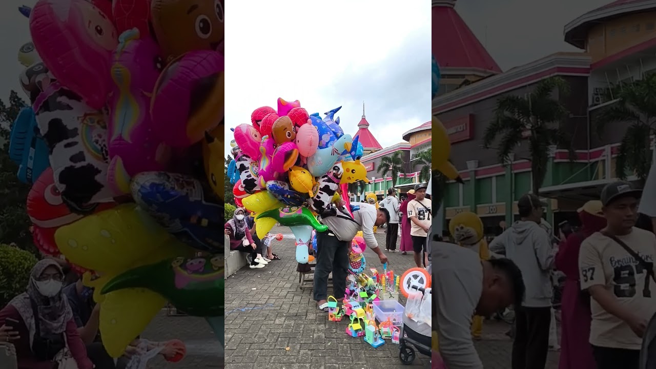 kakak beli balon kuromi ungu
