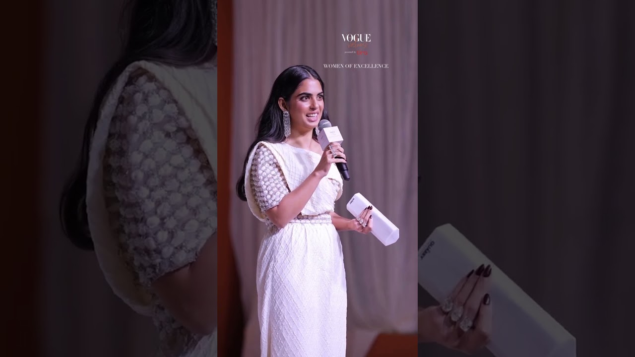 Isha Ambani's winning speech at Vogue Values: Women of Excellence