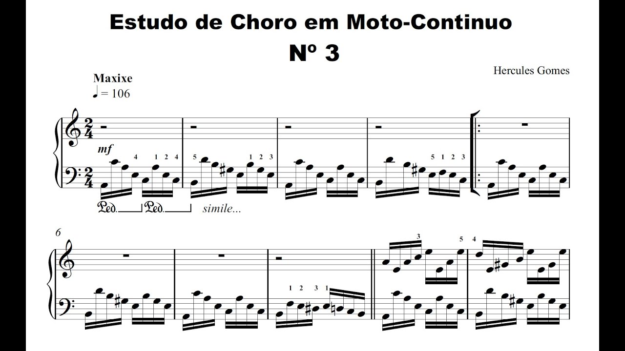 Hercules Gomes - Estudo de choro em moto-contínuo No.3 (Hercules Gomes, piano)